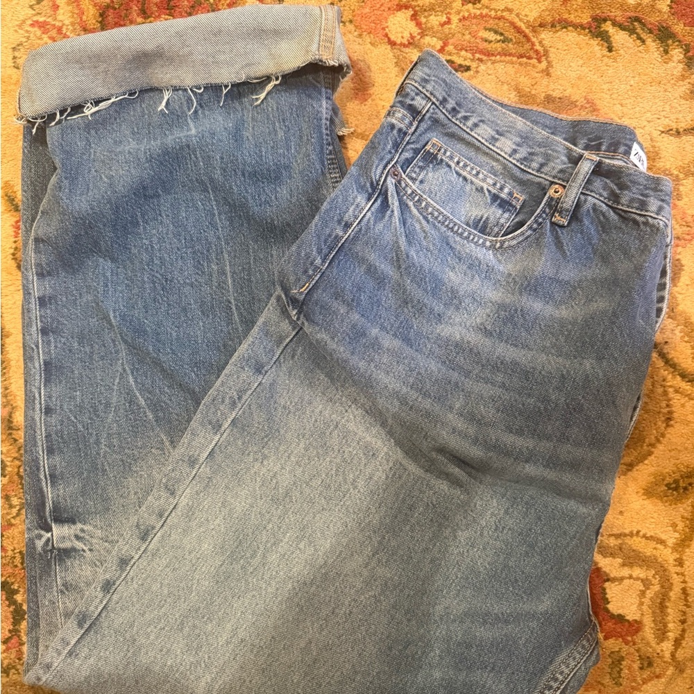 Zara Light Blue Wide Leg Jeans